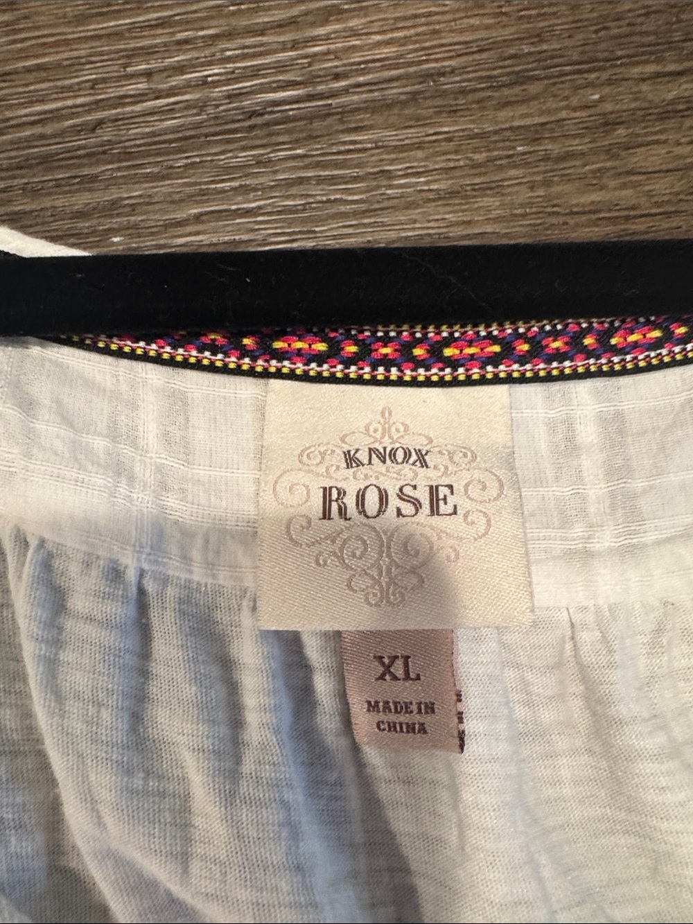 Knox Rose White Crochet Yoke Peasant Top Great condition - Picture 3 of 6